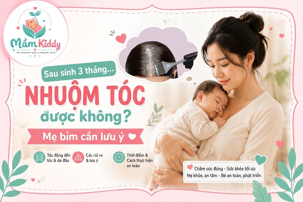 sau sinh 3 tháng nhuộm tóc được không