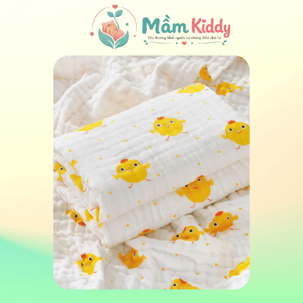 Khăn tắm không viền Muslin cao cấp cho bé – mềm mại, thấm hút tốt - Ảnh 3