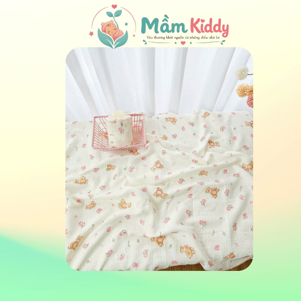 Khăn Tắm Xô Muslin 2 Lớp Túi Lưới Cao Cấp Cho Bé - Ảnh 3